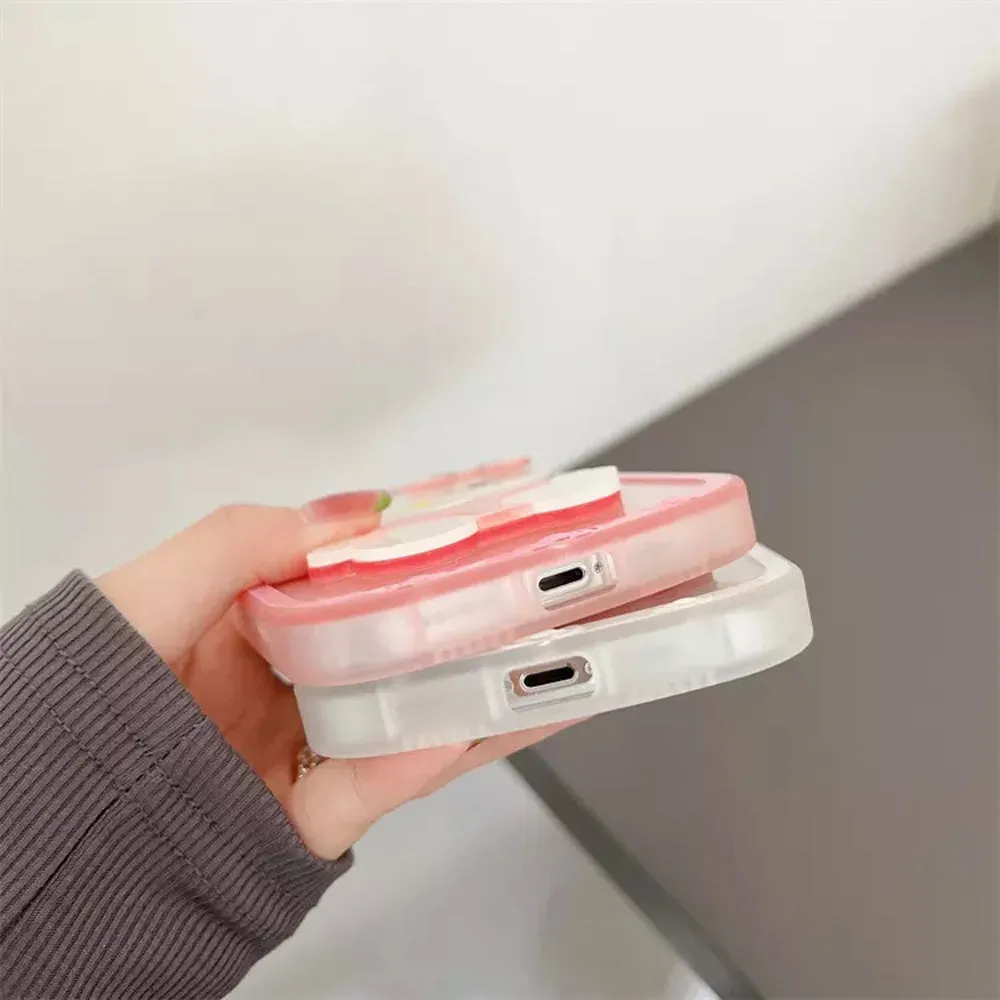 Cute Cat Shockproof Silicone Cover With Mirror - iPhone 13 Pro