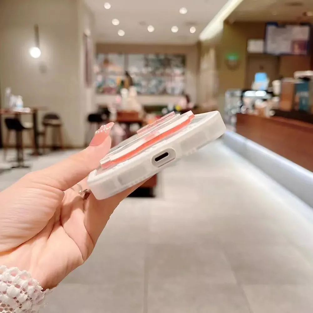 Cute Cat Shockproof Silicone Cover With Mirror - iPhone 13 Pro