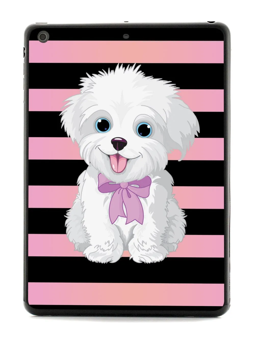 Cute Maltese Puppy Cartoon - Black Case