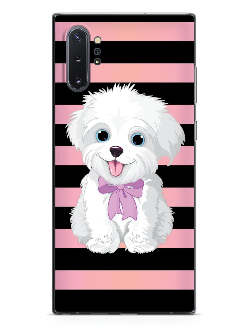 Cute Maltese Puppy Cartoon - Black Case