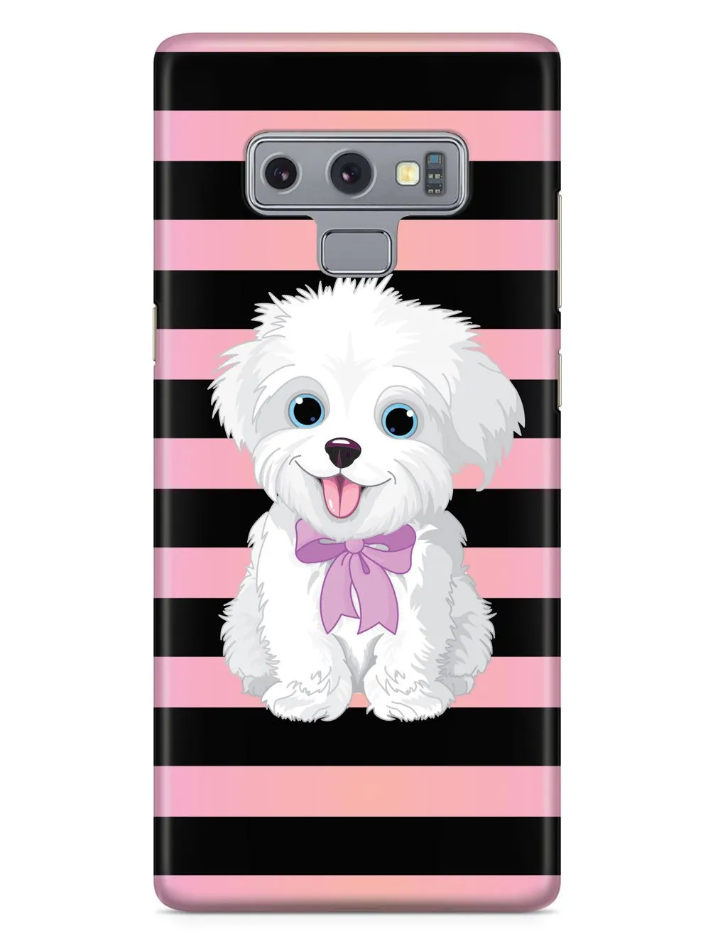 Cute Maltese Puppy Cartoon - Black Case