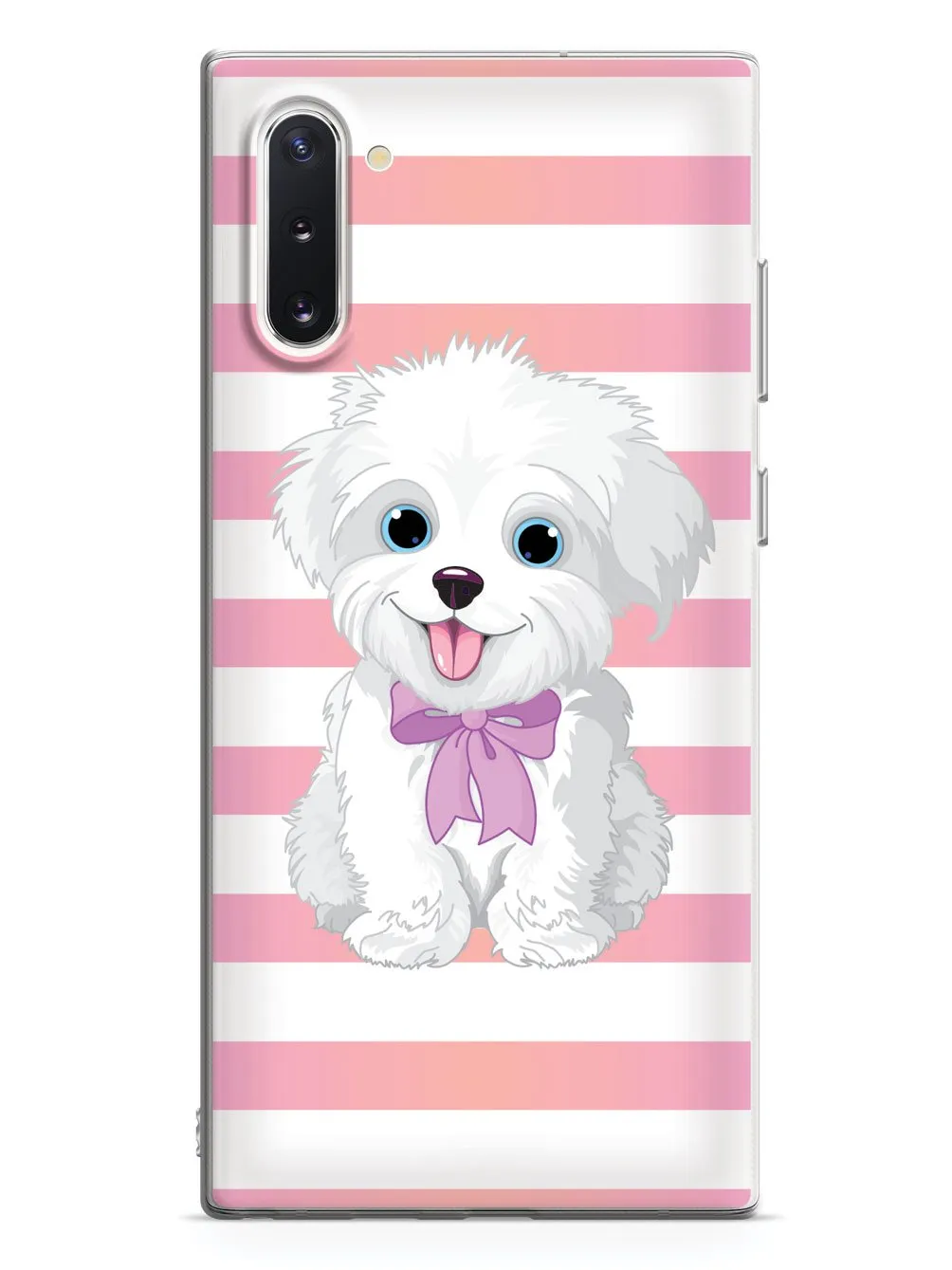 Cute Maltese Puppy Cartoon - White Case