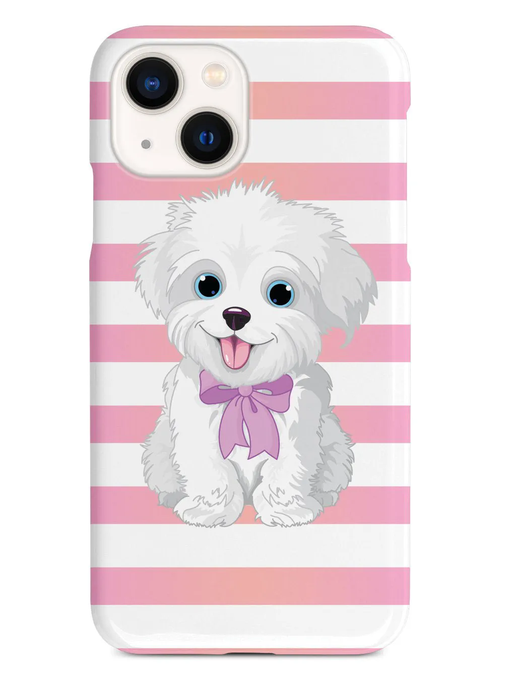 Cute Maltese Puppy Cartoon - White Case
