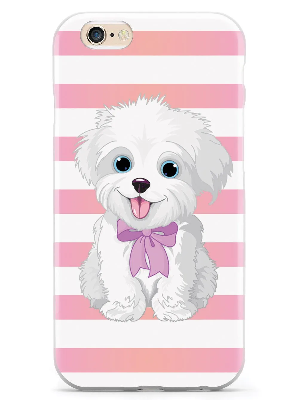 Cute Maltese Puppy Cartoon - White Case