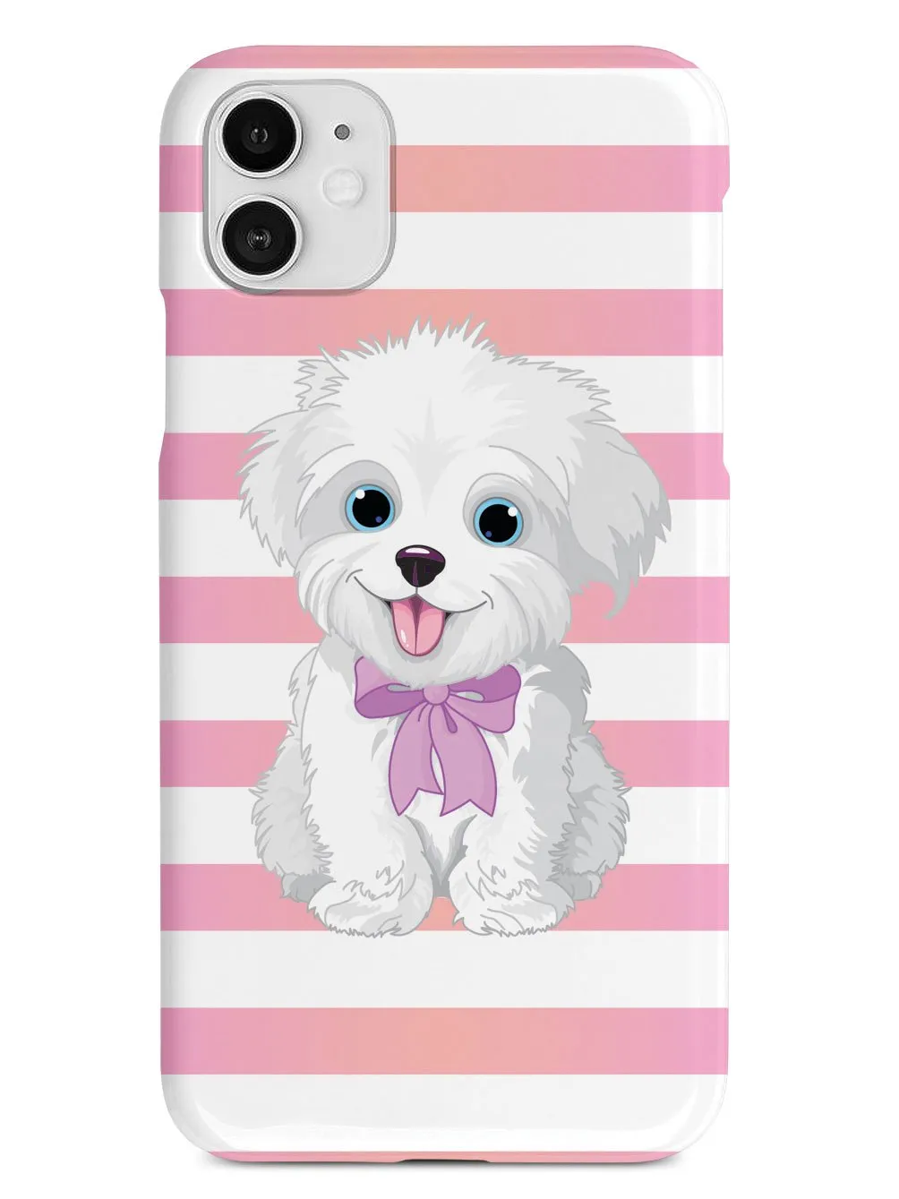 Cute Maltese Puppy Cartoon - White Case