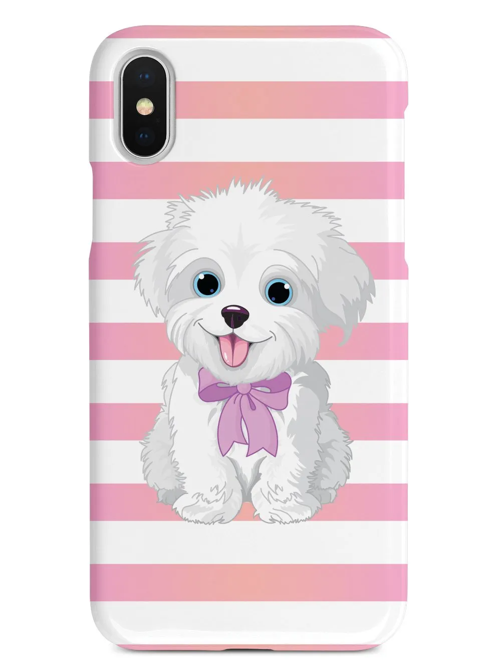 Cute Maltese Puppy Cartoon - White Case