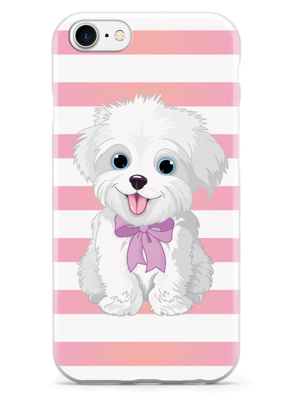 Cute Maltese Puppy Cartoon - White Case