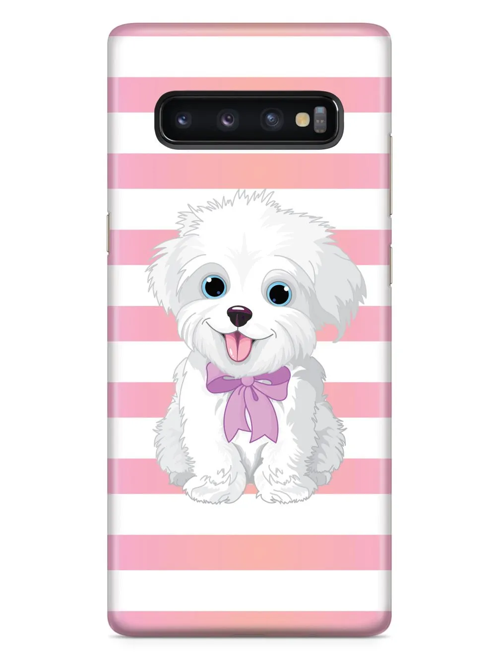 Cute Maltese Puppy Cartoon - White Case