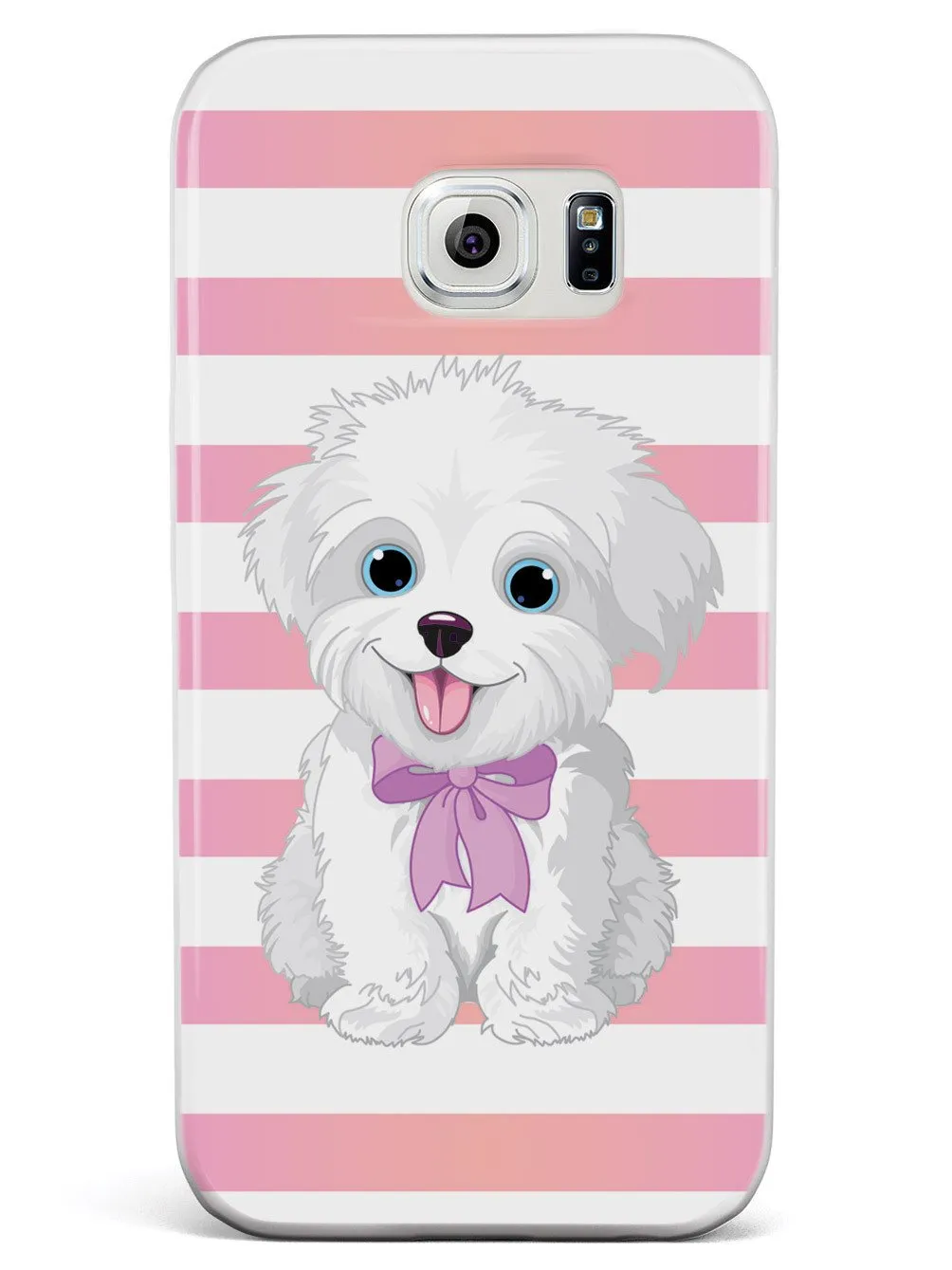 Cute Maltese Puppy Cartoon - White Case
