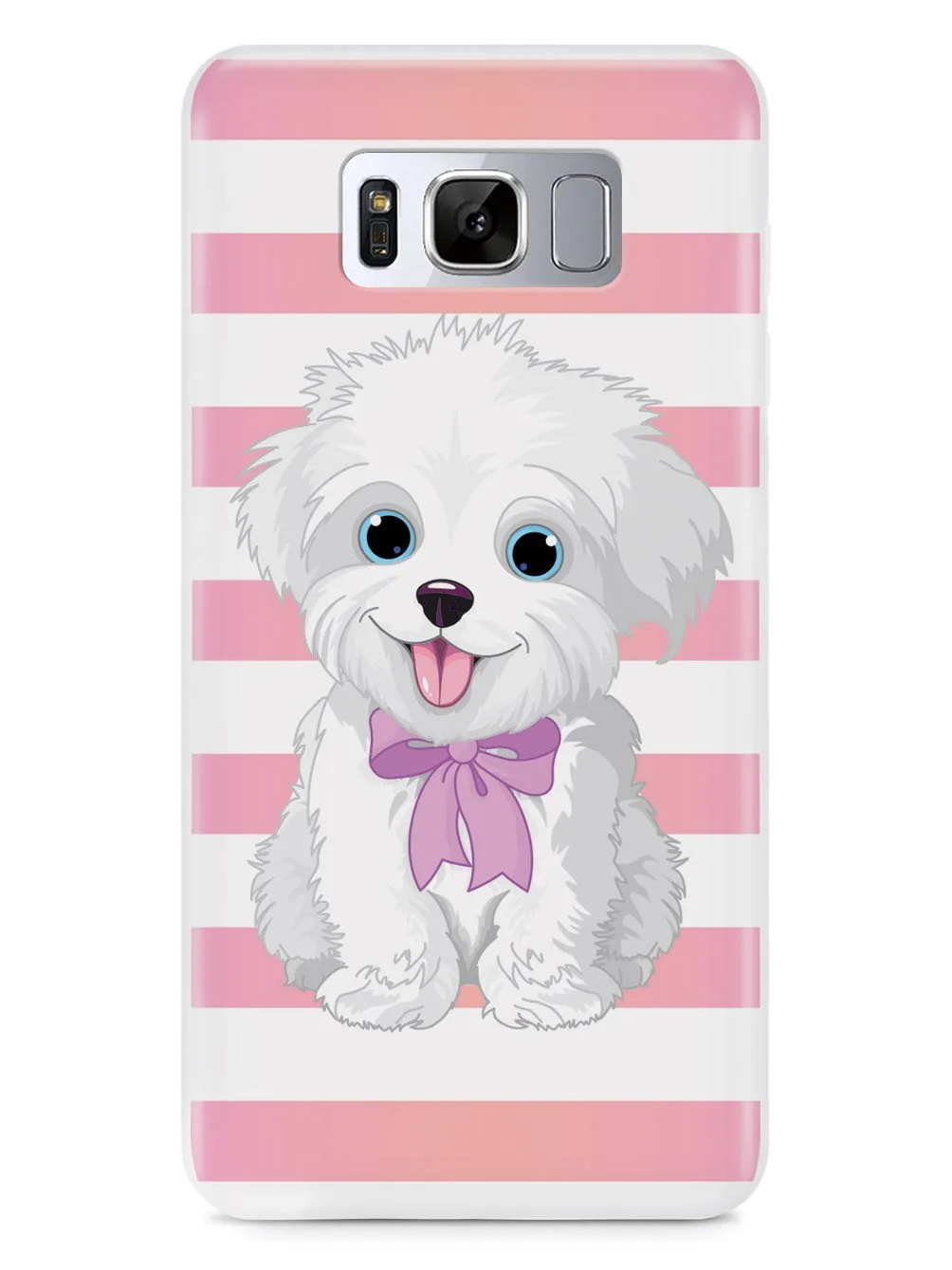 Cute Maltese Puppy Cartoon - White Case