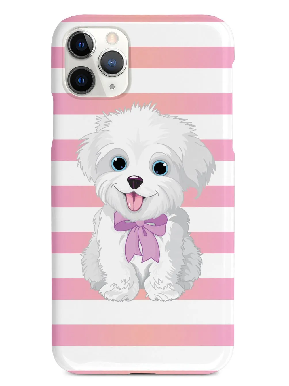 Cute Maltese Puppy Cartoon - White Case