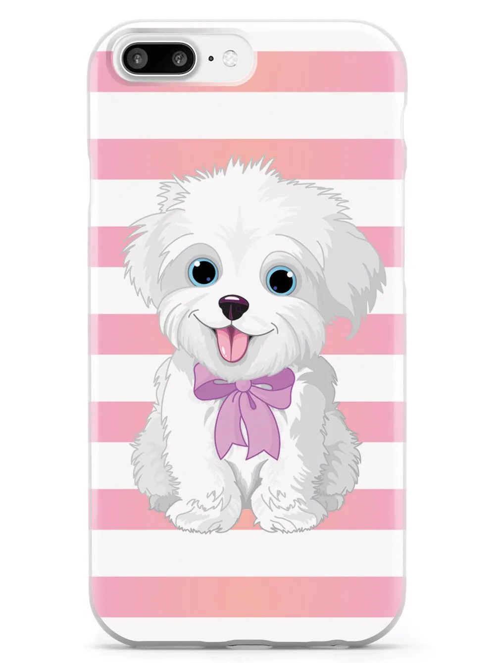 Cute Maltese Puppy Cartoon - White Case