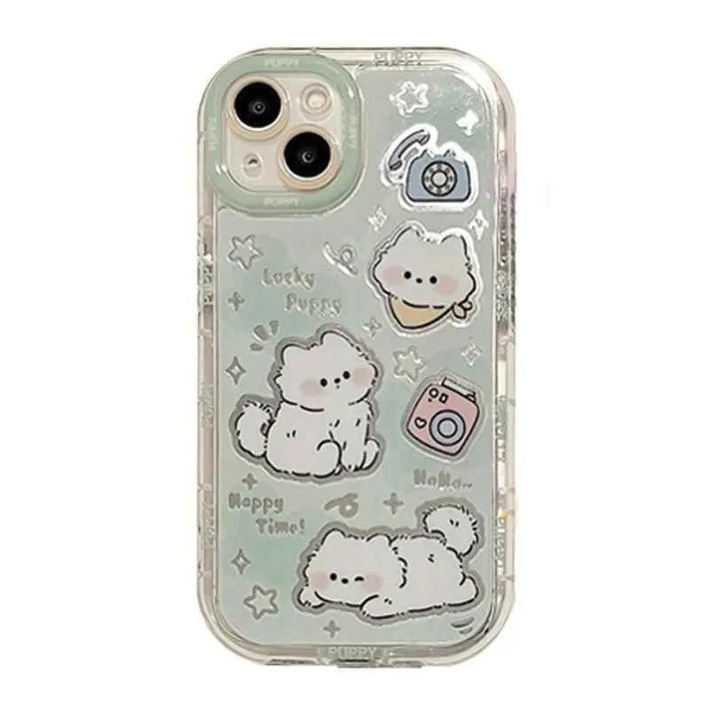 Cute Phone Cases for iPhone 11, 12, 13, 14, and 15 Pro Max - Cartoon Cat Mirror - Bumper Cover - TSP271
