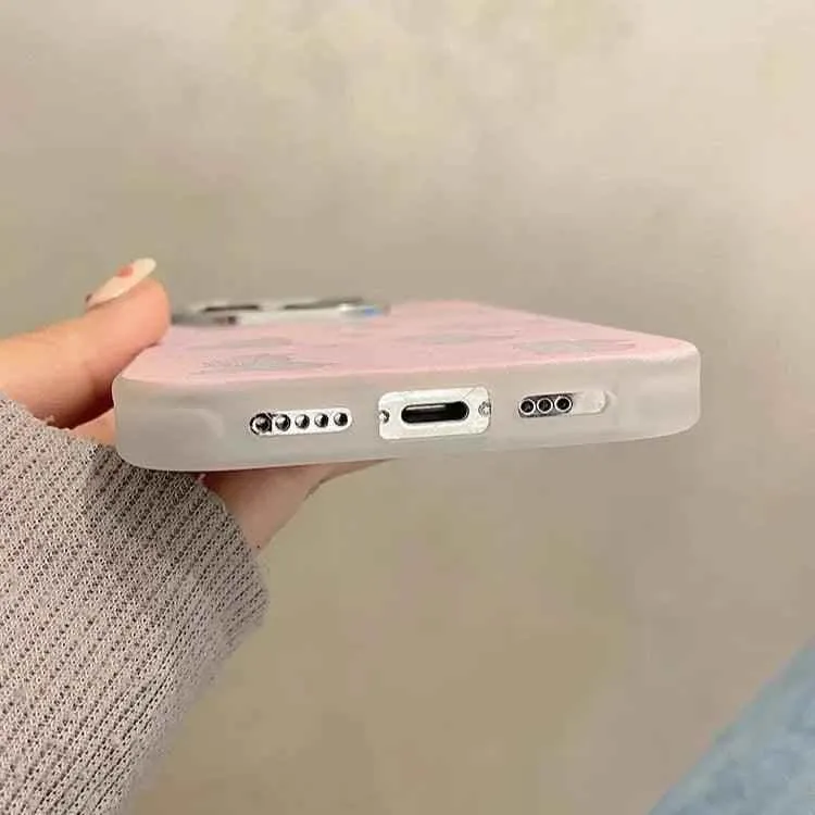 Cute Phone Cases For iPhone 11, 12, 13, 14, and 15 Pro Max - Hollowed Out Rabbit - Pink Laser Cover - TSP269
