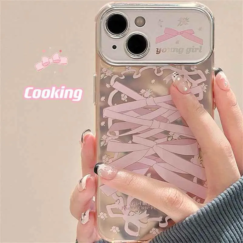 Cute Phone Cases for iPhone 12, 13, 14, and 15 Pro Max - Ribbon Bow Soft Cover - TSP462