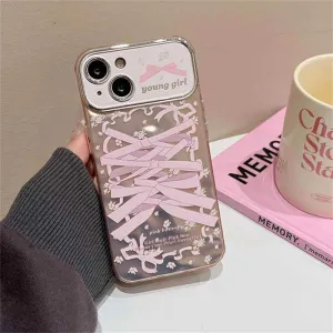Cute Phone Cases for iPhone 12, 13, 14, and 15 Pro Max - Ribbon Bow Soft Cover - TSP462