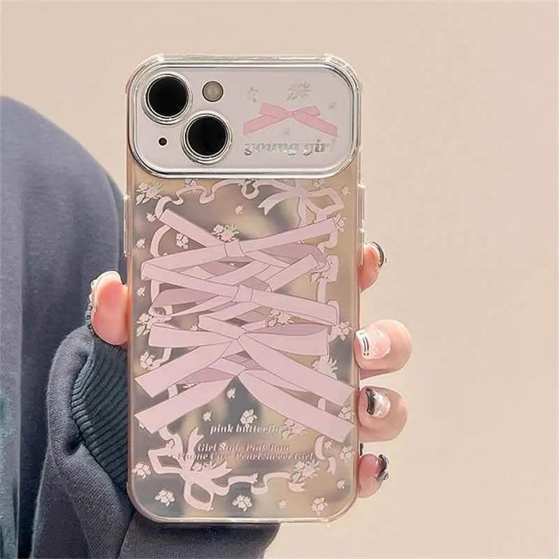 Cute Phone Cases for iPhone 12, 13, 14, and 15 Pro Max - Ribbon Bow Soft Cover - TSP462