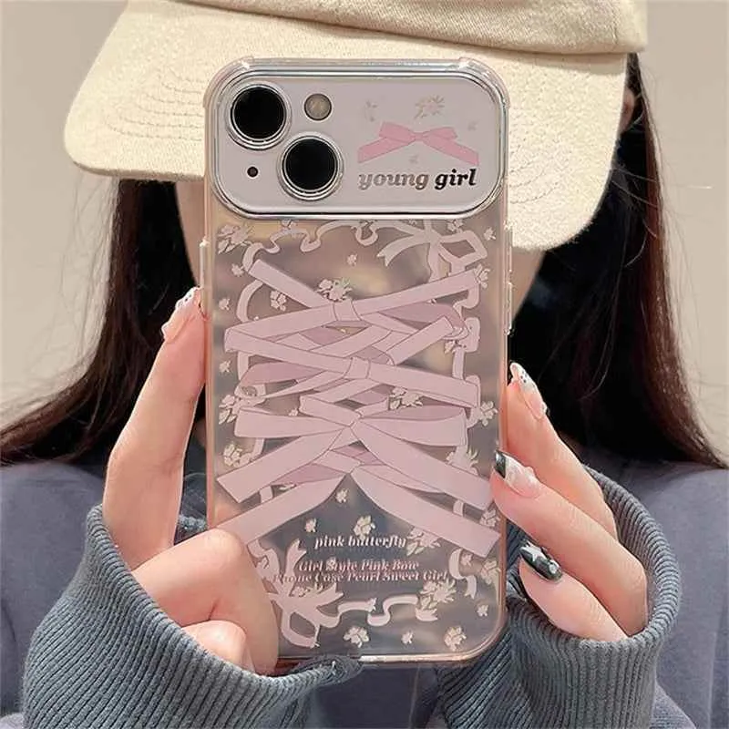 Cute Phone Cases for iPhone 12, 13, 14, and 15 Pro Max - Ribbon Bow Soft Cover - TSP462