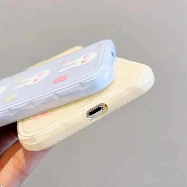 Cute Phone Cases for iPhone 13, 14, and 15 Pro Max - Candy Color Rabbit Cat Cartoon Soft Cover - TSP216