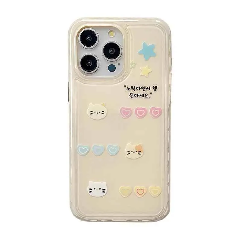 Cute Phone Cases for iPhone 13, 14, and 15 Pro Max - Candy Color Rabbit Cat Cartoon Soft Cover - TSP216