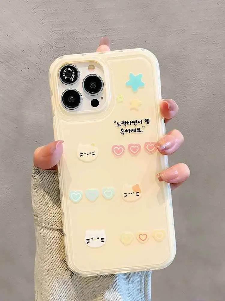 Cute Phone Cases for iPhone 13, 14, and 15 Pro Max - Candy Color Rabbit Cat Cartoon Soft Cover - TSP216