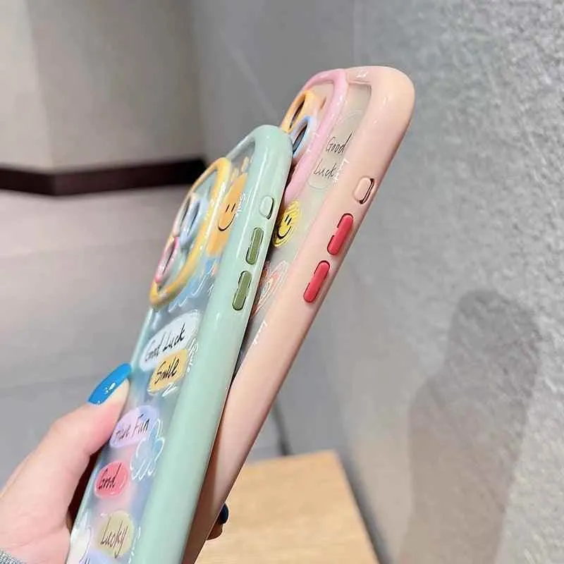 Cute Phone Cases for iPhone 15 Pro Max, 14, 13, 11, and 12 - Graffiti Oil Painting Acrylic Back Cover - TSP218