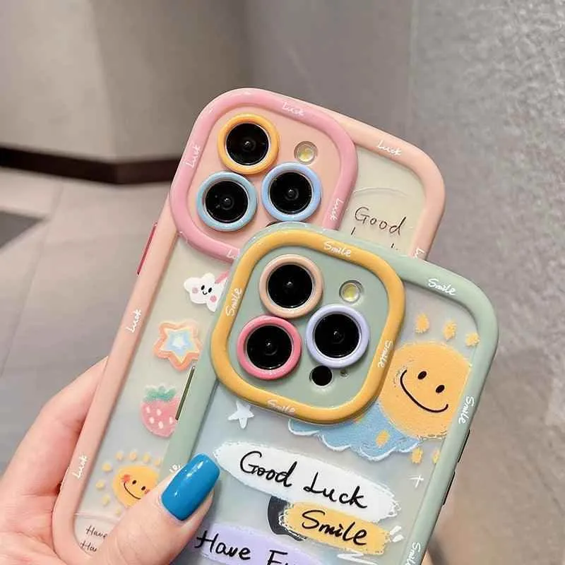 Cute Phone Cases for iPhone 15 Pro Max, 14, 13, 11, and 12 - Graffiti Oil Painting Acrylic Back Cover - TSP218