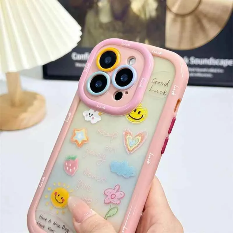 Cute Phone Cases for iPhone 15 Pro Max, 14, 13, 11, and 12 - Graffiti Oil Painting Acrylic Back Cover - TSP218