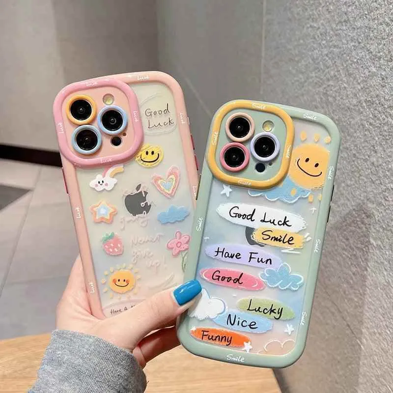 Cute Phone Cases for iPhone 15 Pro Max, 14, 13, 11, and 12 - Graffiti Oil Painting Acrylic Back Cover - TSP218