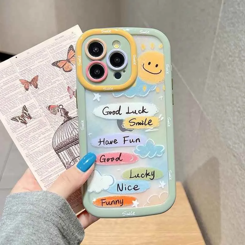 Cute Phone Cases for iPhone 15 Pro Max, 14, 13, 11, and 12 - Graffiti Oil Painting Acrylic Back Cover - TSP218