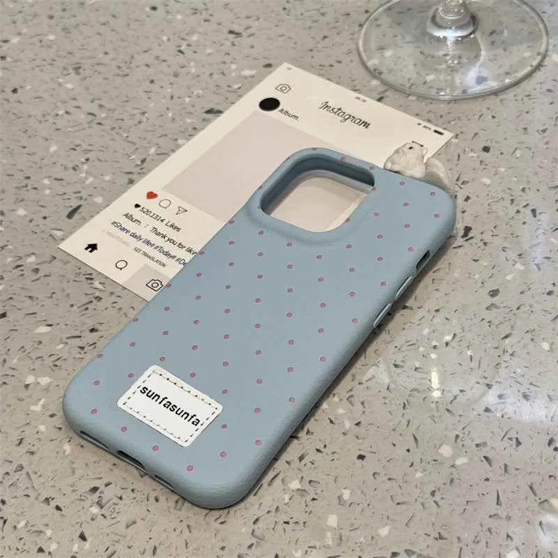Cute Phone Cases for iPhone 16, 15, 14, 13, 12 Pro Max Plus - 3D Cat Polka Dot - TSP326