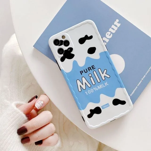 Cute Strawberry Drink Milk iPhone Case