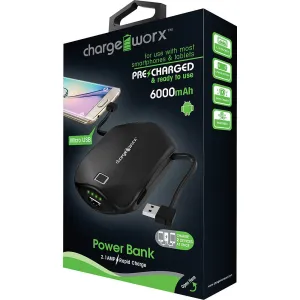 CX6526BK 6000mAh Rechargeable Power Bank, Black