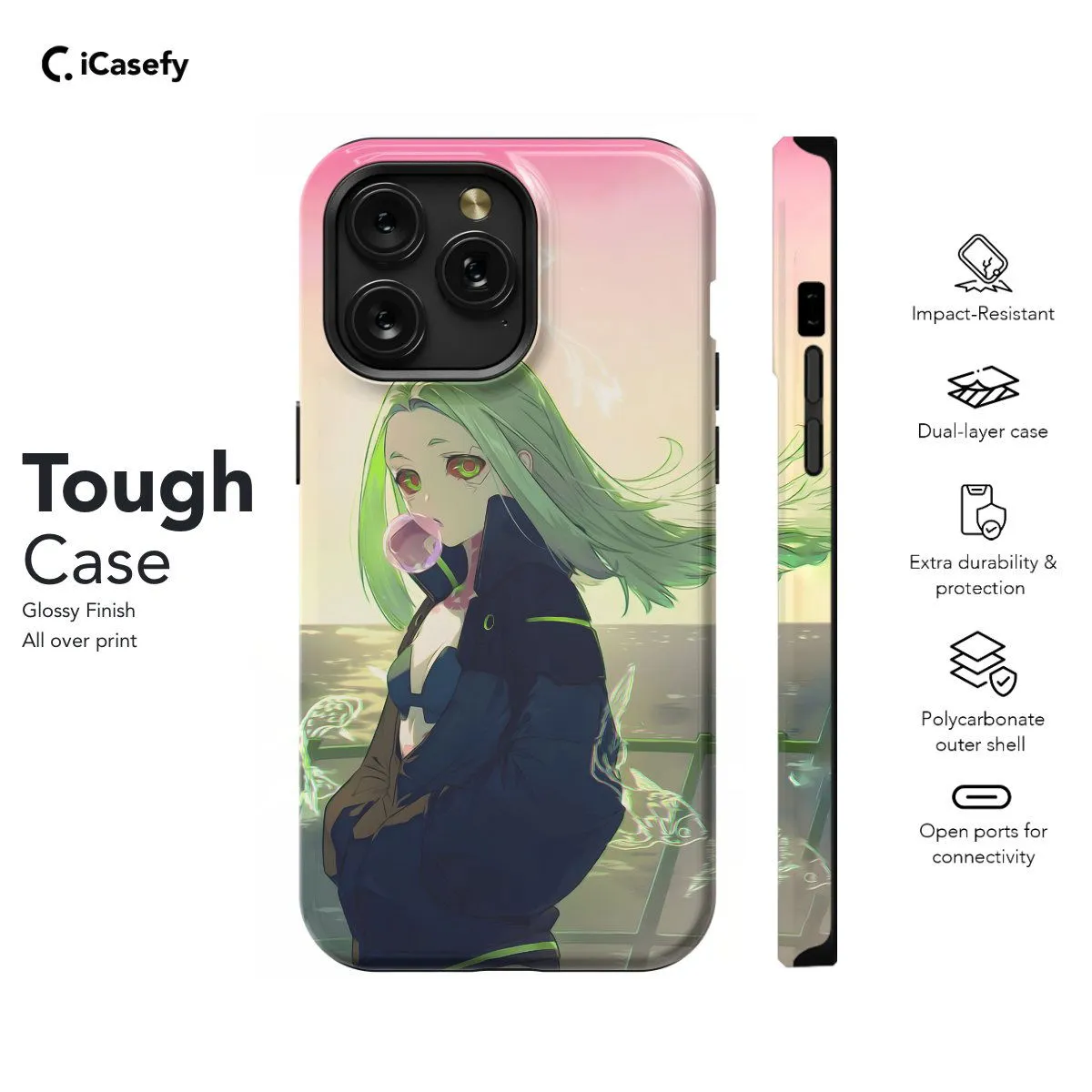 Cyberpunk Anime Rebecca Japanese Manga Phone Case iPhone Samsung Pixel & More #294