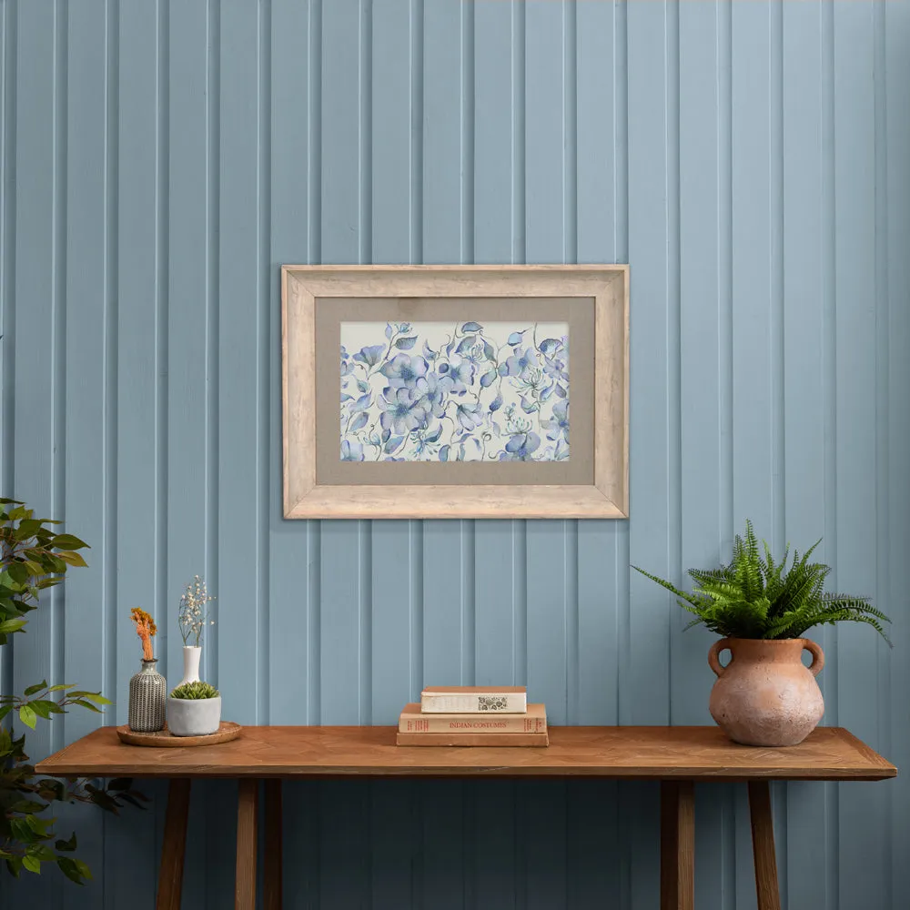 Daphne Framed Print Birch/Delft Blue