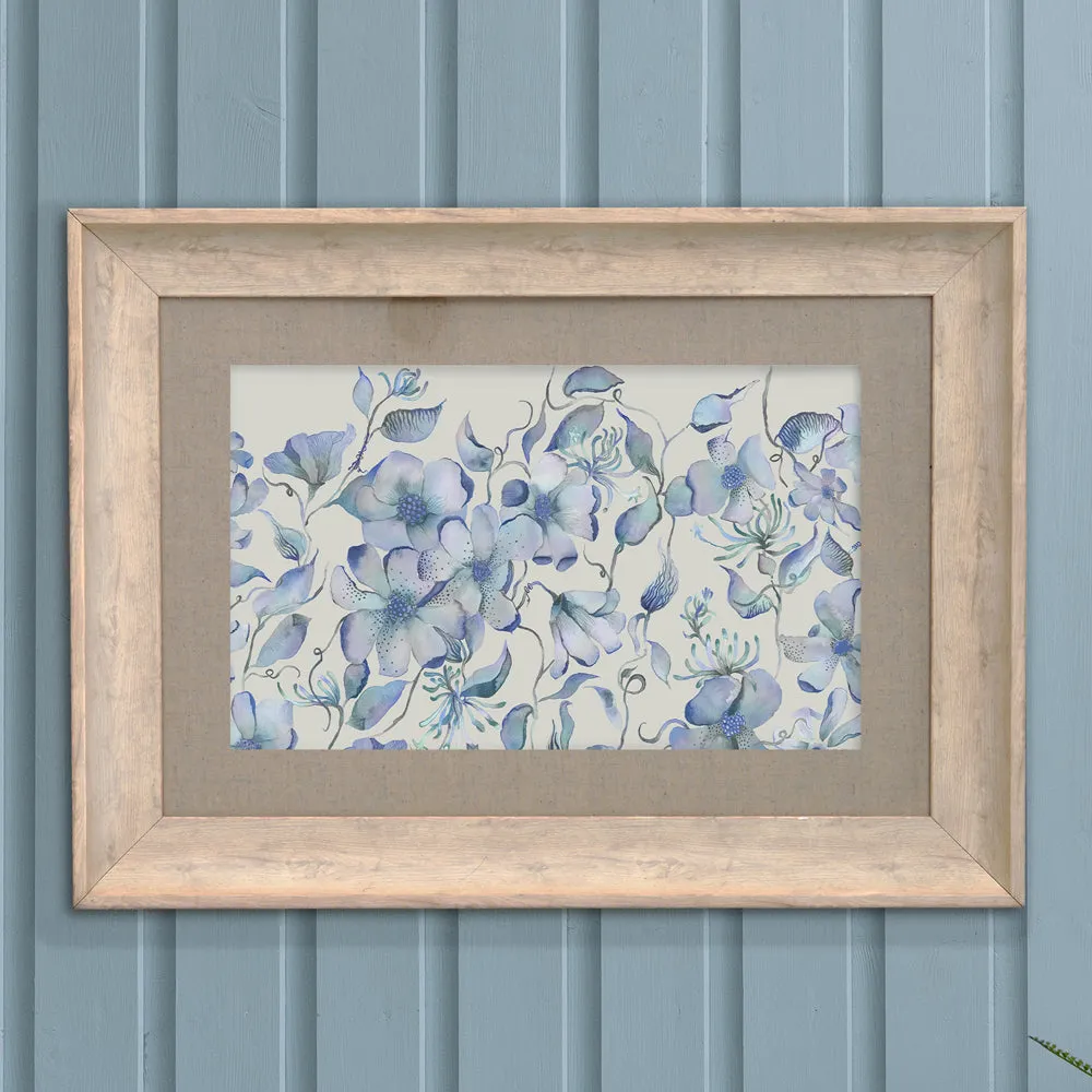 Daphne Framed Print Birch/Delft Blue