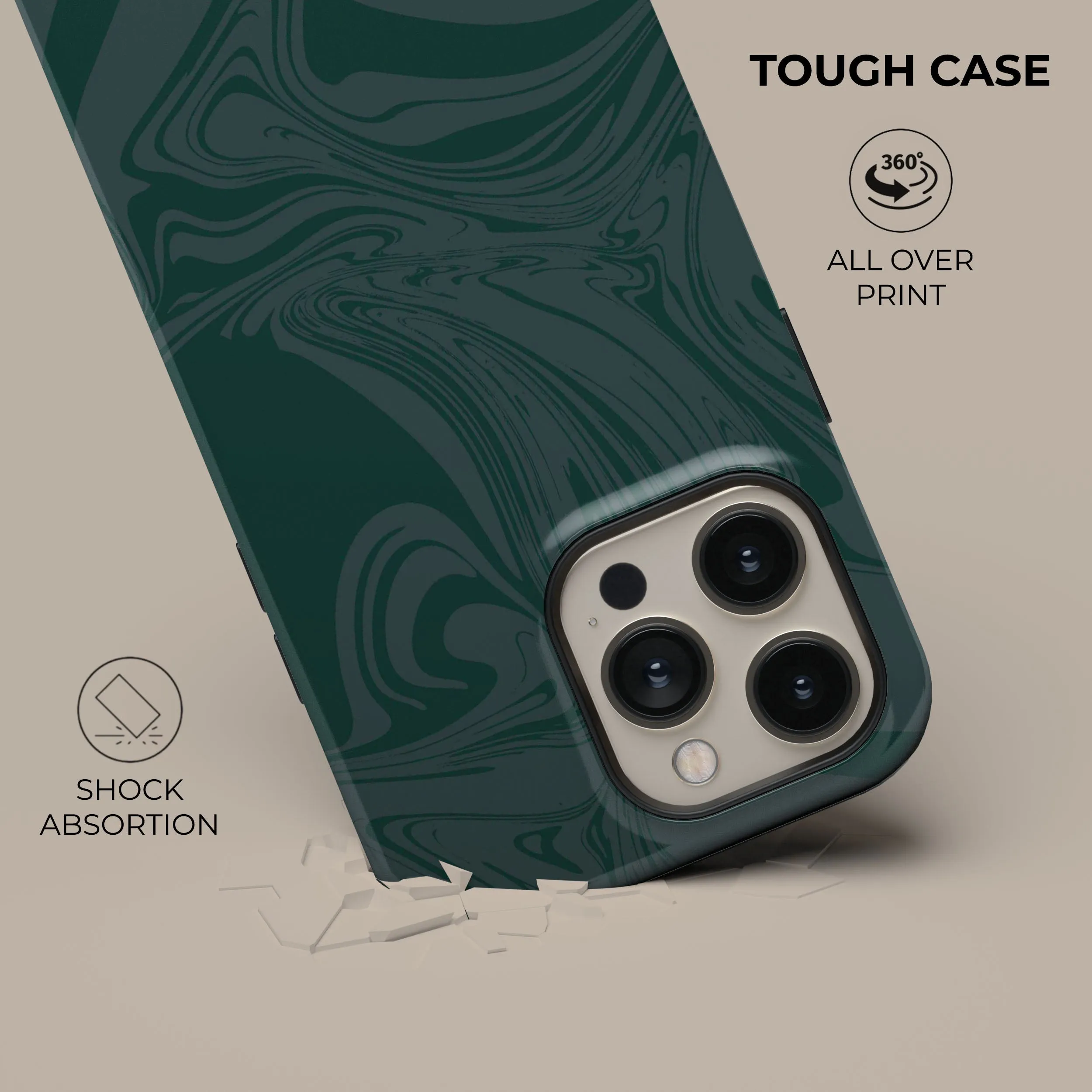 Dark Green Swirl Phone Case