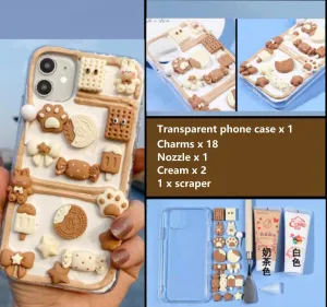 Decoden Custom Phone Case DIY Craft Kit | Rabbit Paw Cookies Candy Lollipop Charms | Samsung Android iPhone Cases