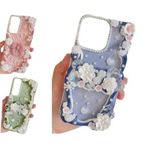 Decoden Custom Phone Case DIY Craft Kits | Flowers Daffodils Roses Teardrop Pearls Bows Charms | Samsung Android iPhone Cases