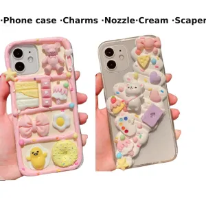 Decoden Custom Phone Case DIY Craft Kits | Kawaii Bear Heart Bag Food Candy Sprinkles Charms | Samsung Android iPhone Cases