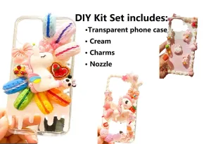 Decoden Custom Phone Case DIY Craft Kits | Kawaii Rainbow Unicorn Rabbits Macaroons Bows Hearts Charms | Samsung Android iPhone Cases