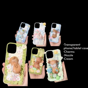 Decoden Custom Phone Case DIY Craft Kits | Kawaii Sleeping Sika Baby Deer Clouds Flowers Charms | Samsung Android iPhone Cases
