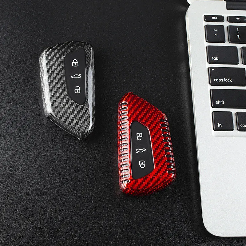Deluxe Real Pure Carbon Fiber Key Cover Case for Compatible Models