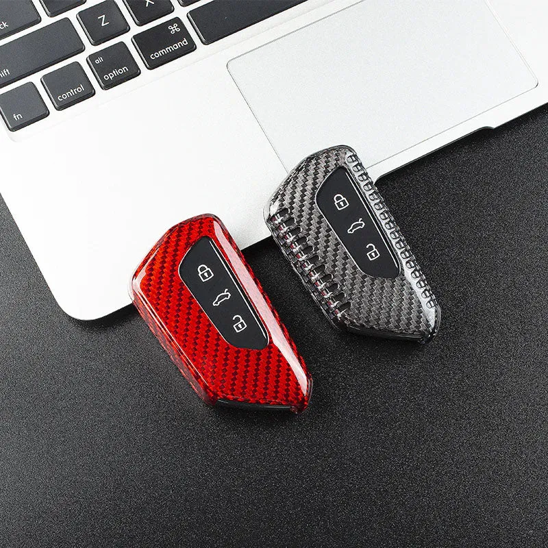Deluxe Real Pure Carbon Fiber Key Cover Case for Compatible Models