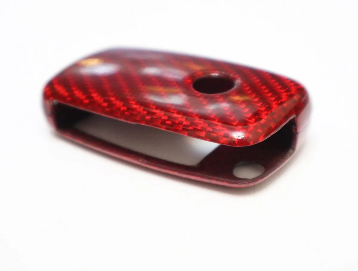 Deluxe Real Red Carbon Fiber Remote Flip Key Cover Case Skin Shell