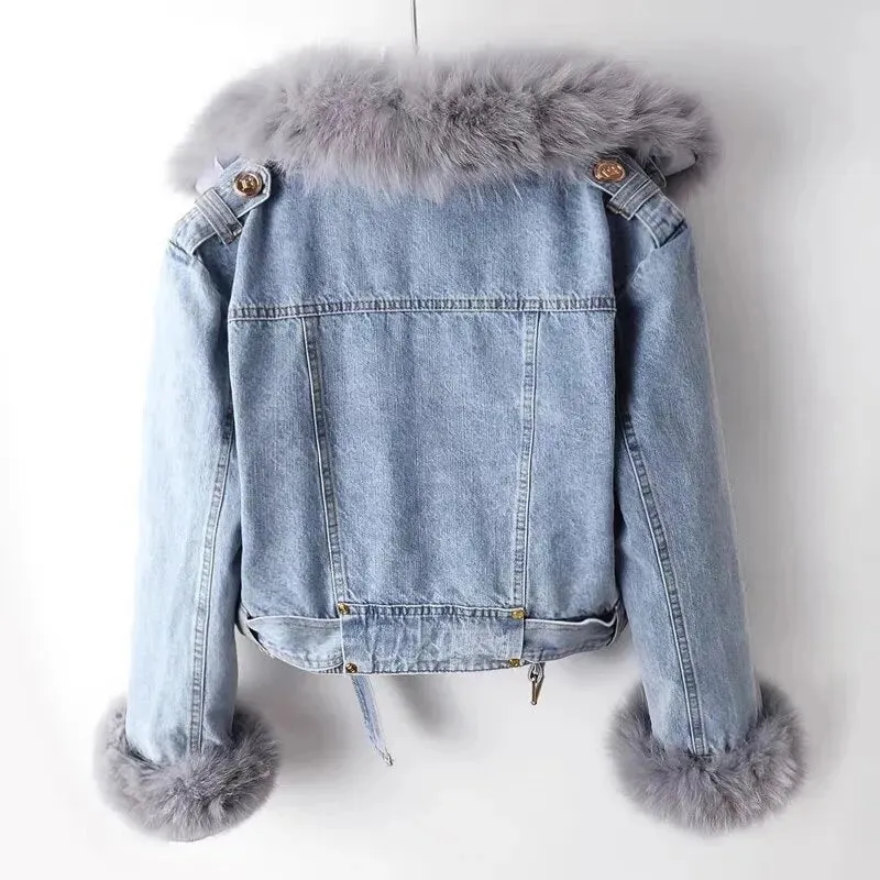 DESTINY | Denim Faux Fur Lined Jacket