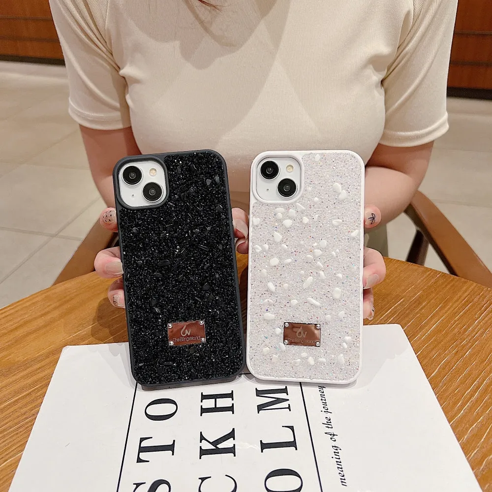 Diamond Studded Pattern Glittery Phone Case - iPhone 16 Pro