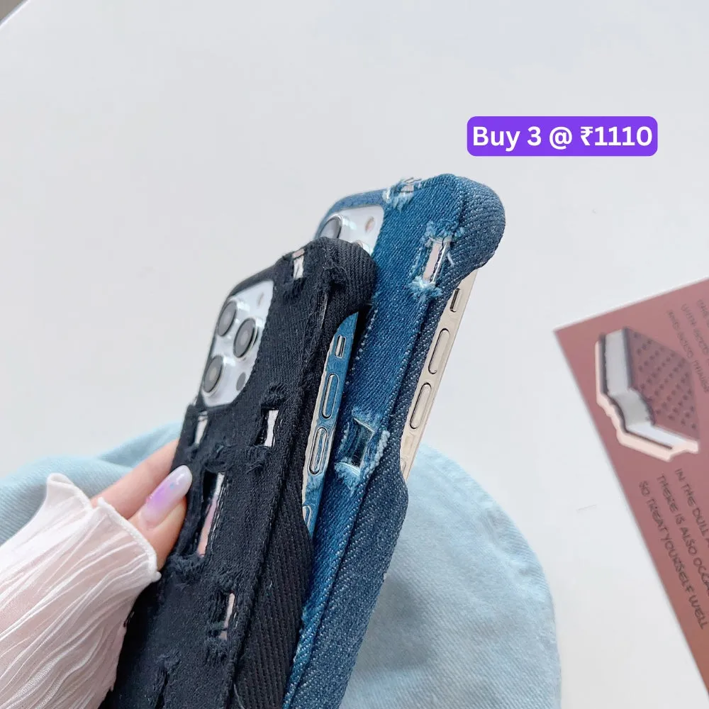 Distressed Denim Fashion Jeans Case - iPhone 13