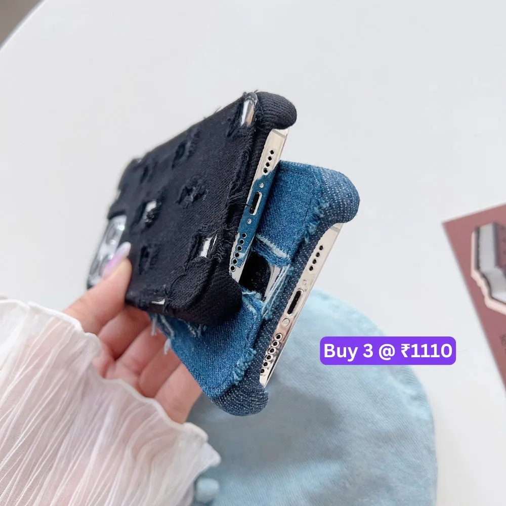 Distressed Denim Fashion Jeans Case - iPhone 13