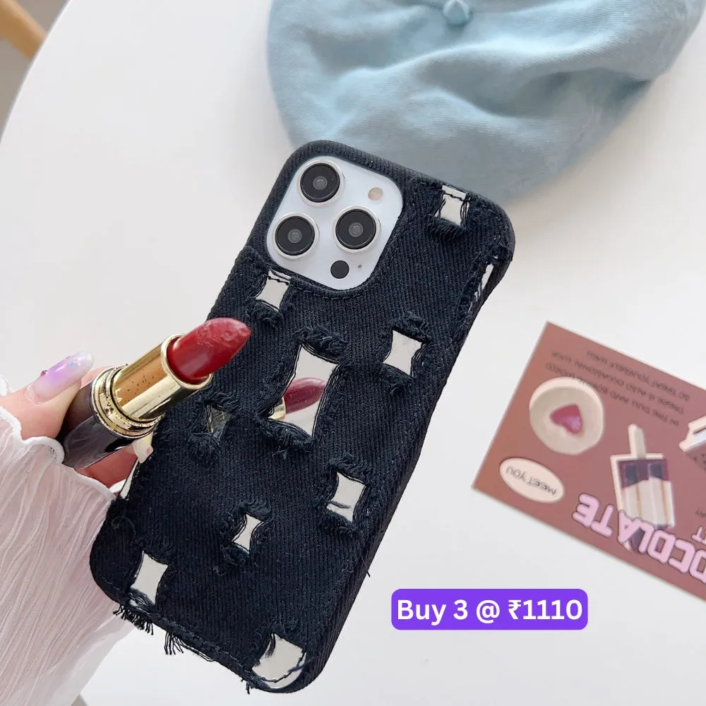 Distressed Denim Fashion Jeans Case - iPhone 13